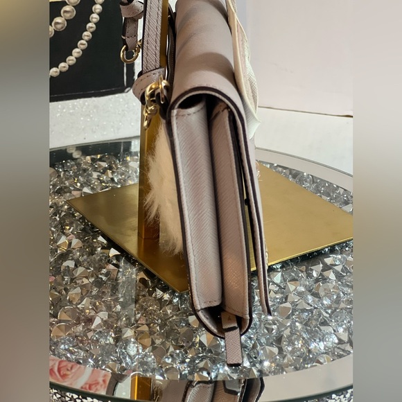 Kate Spade blush gray taupe rabbit crossbody wallet - Picture 7 of 15